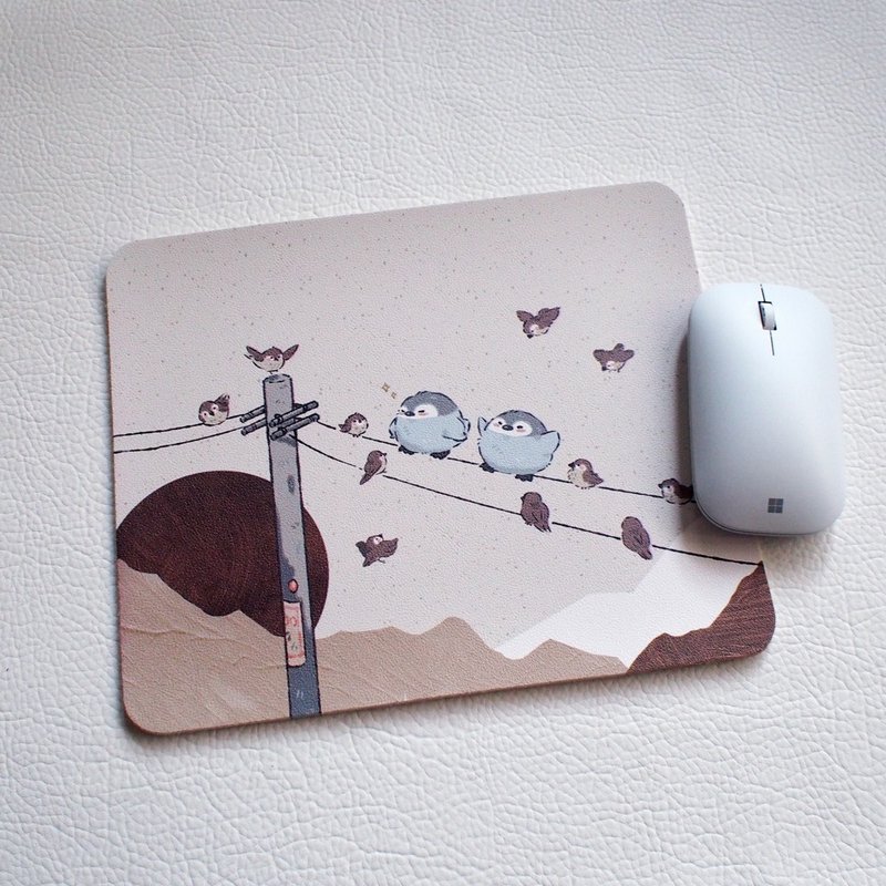 小企鹅与麻雀- 鼠标垫mouse pad - 鼠标垫 - 塑料 透明