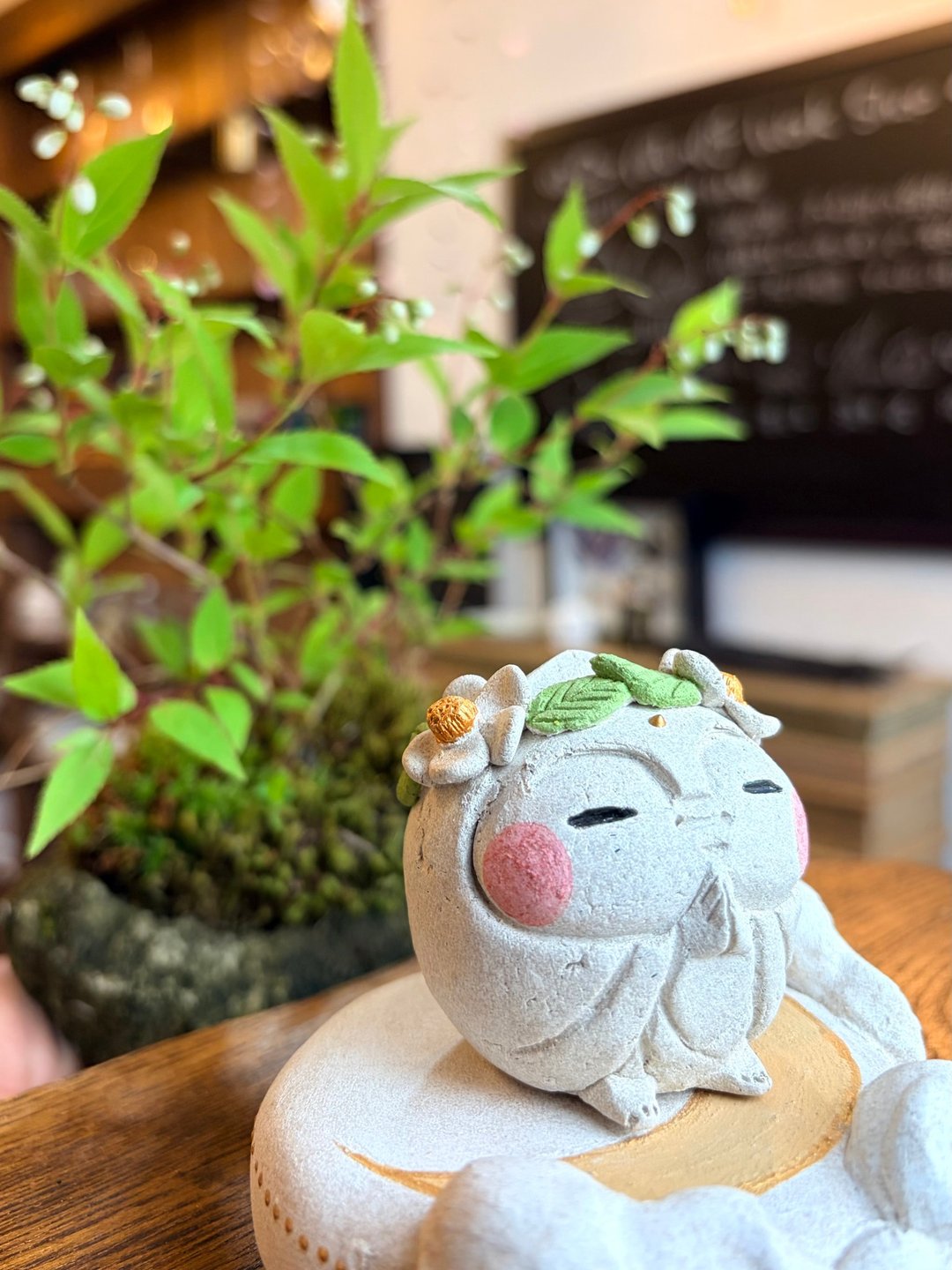 白豆地藏 花之冠 - 摆饰 - 陶 