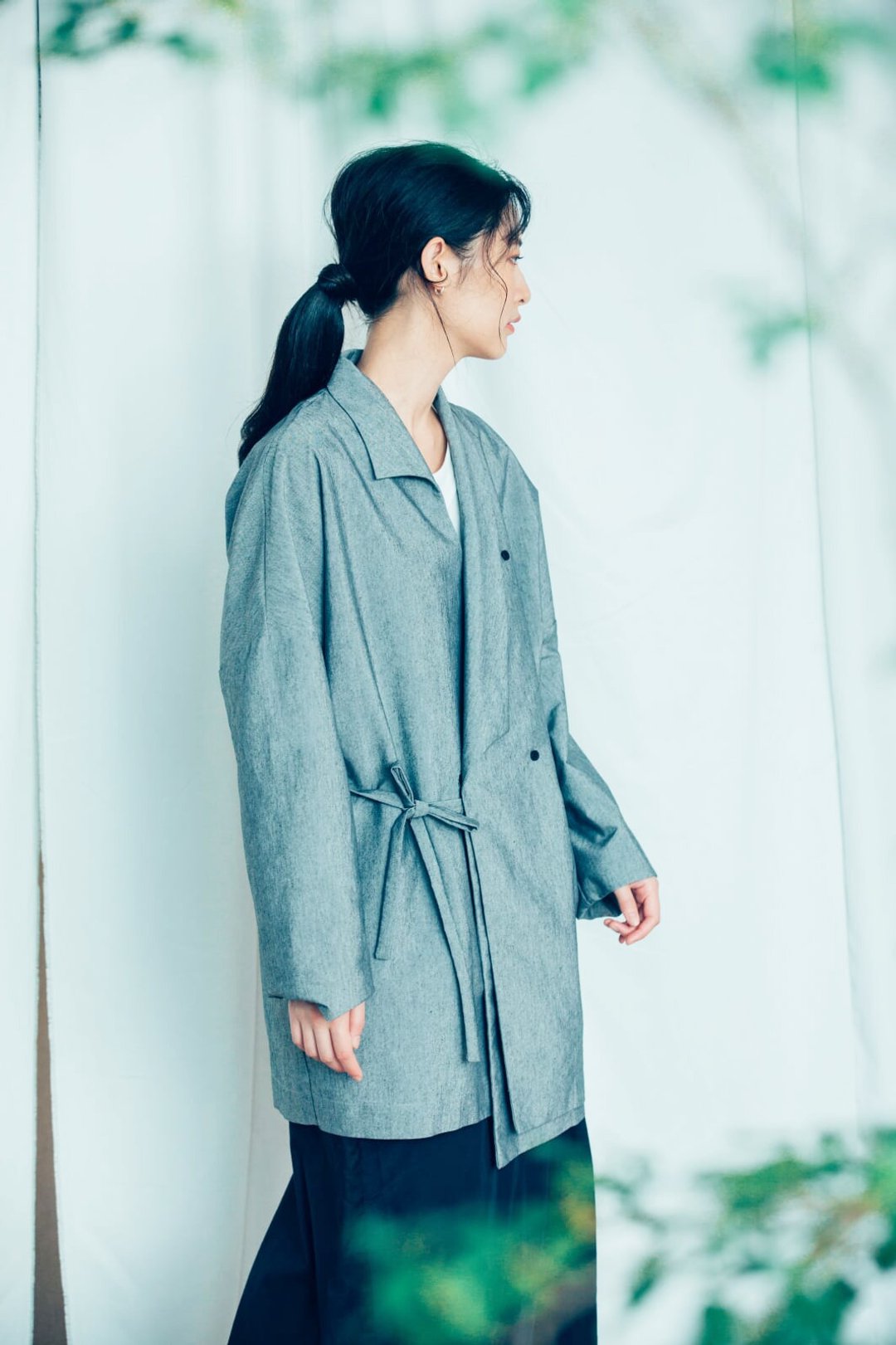 空集合 绑带外套 (黑/灰) Organic Cotton - 中性连帽卫衣/T 恤 - 棉 灰色