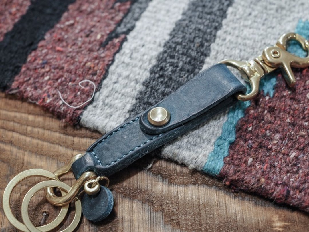 Key Chain 皮革钥匙圈- 蓝 - 钥匙链/钥匙包 - 真皮 蓝色