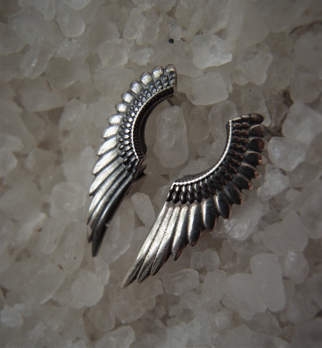 天使之翼 宣言款 925 纯银 女士耳环 - 耳环/耳夹 - 纯银 银色
