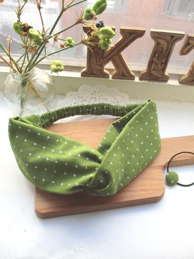 交叉发带(松紧手工)-日系草地时光 - 发饰 - 棉．麻 