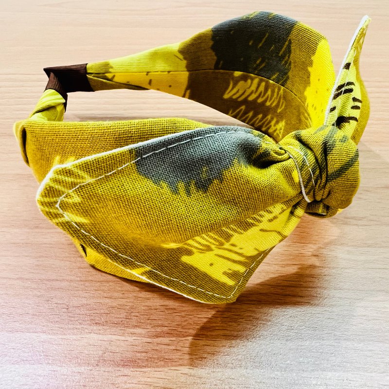 MOYA 宽版手工发箍 各式各样的方块 - 发饰 - 棉 蓝色