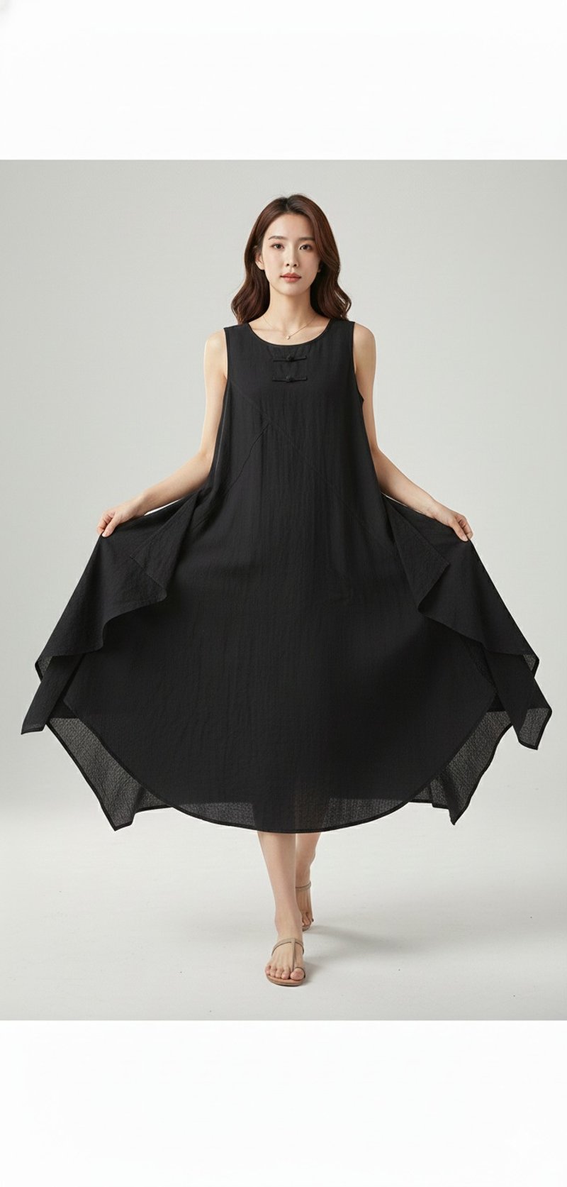 新文艺中式洋装 淑女穿搭 中国风 棉麻 手染 古着 - 洋装/连衣裙 - 棉．麻 