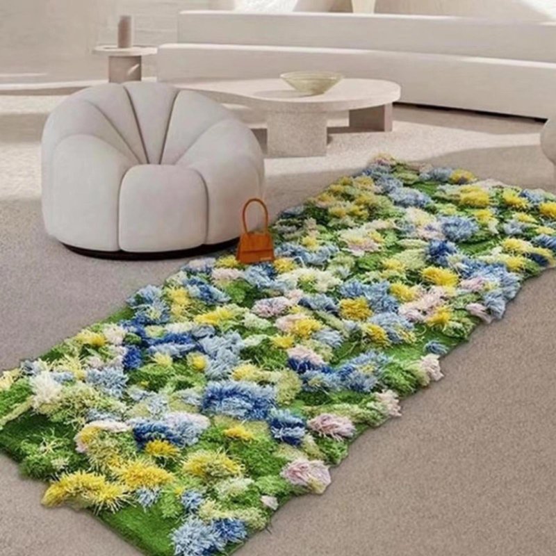北欧风 手作新西兰羊毛地毯 百花之春 客厅卧室 床边垫  家居装饰 - 地垫/地毯 - 羊毛 多色