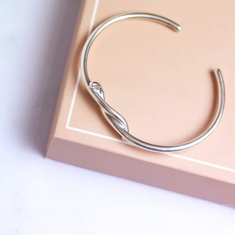 经典扭转 925纯银 活围手环 - 手链/手环 - 纯银 银色