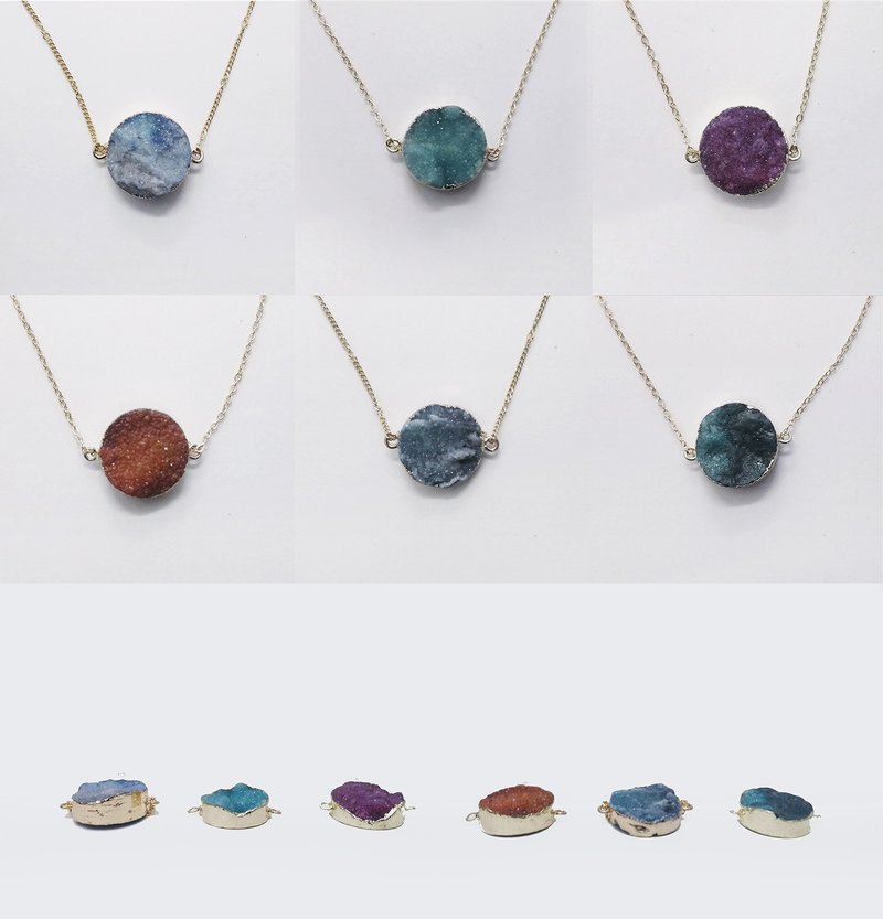 星座/星球系列－保存一块星球表面 | 天然石锁骨链 - 锁骨链 - 宝石 金色