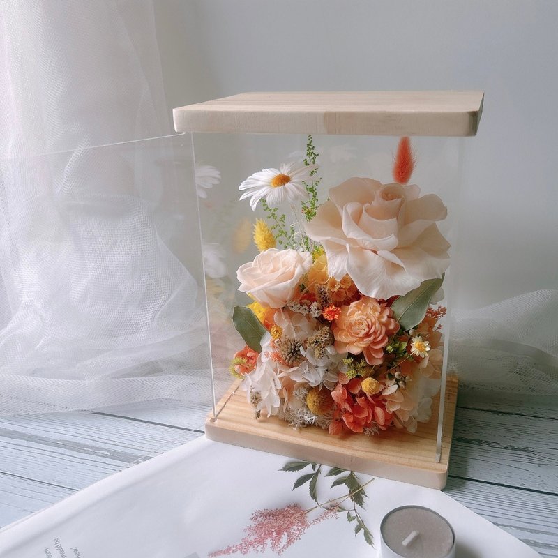 永生花礼 开幕礼 生日礼 定制化刻字 小夜灯 - 干燥花/捧花 - 植物．花 