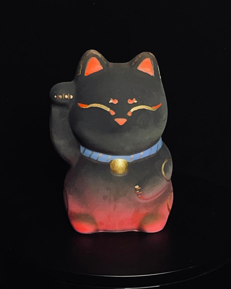 手绘石膏招财猫扩香石 - 摆饰 - 其他材质 红色