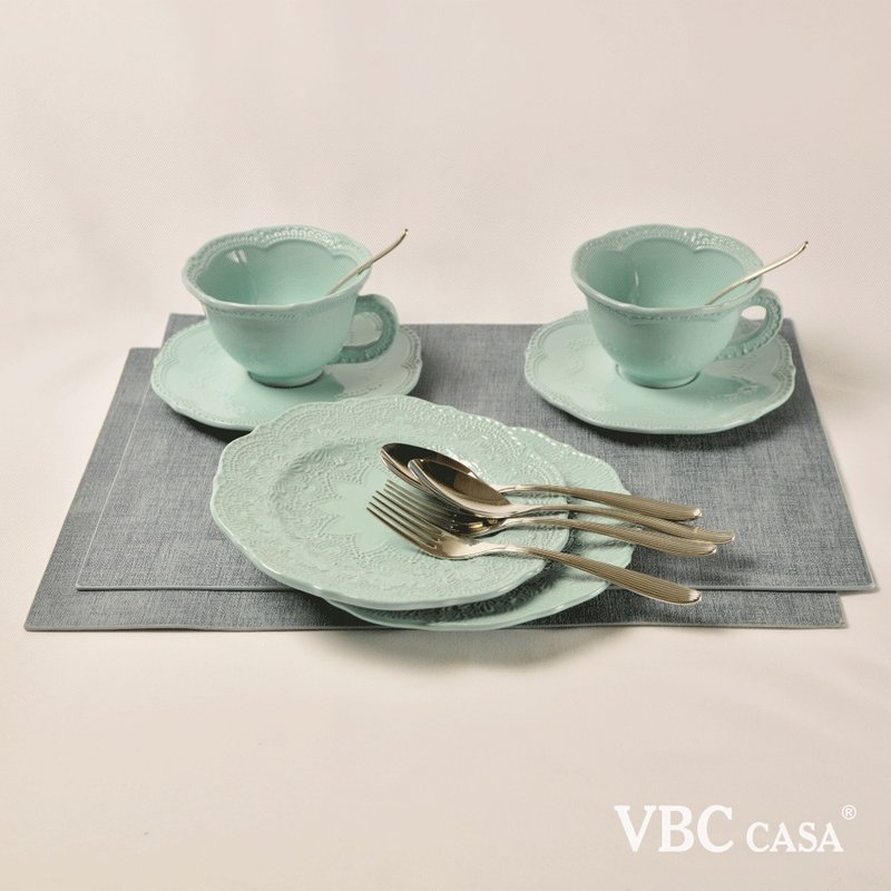 【超值优惠】意大利VBC casa-手工浮雕蕾丝系列双人12件礼盒套组 - 盘子/餐盘/盘架 - 陶 多色