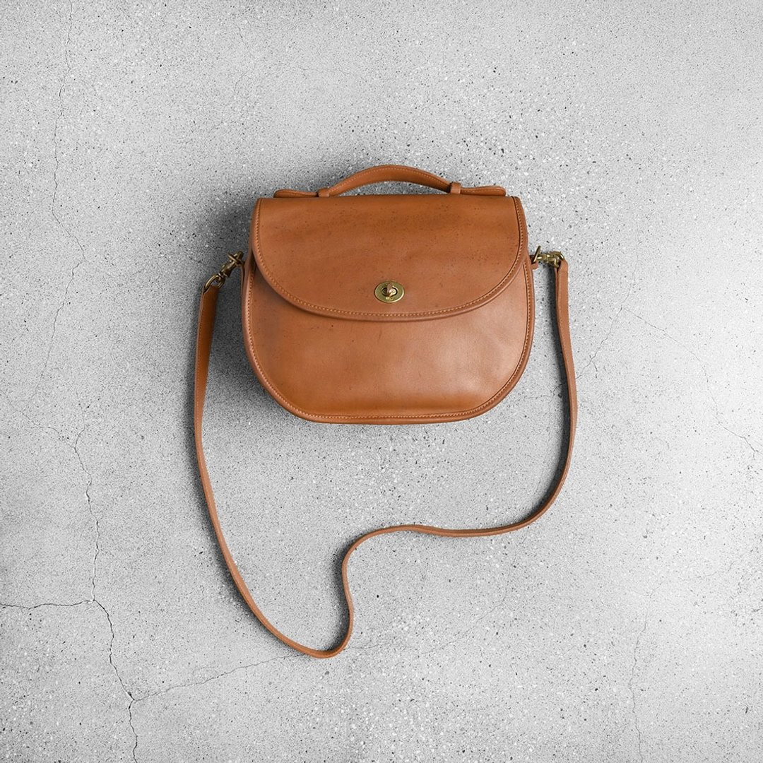 Coach 古董斜肩包 / Vintage 古着 - 侧背包/斜挎包 - 真皮 咖啡色