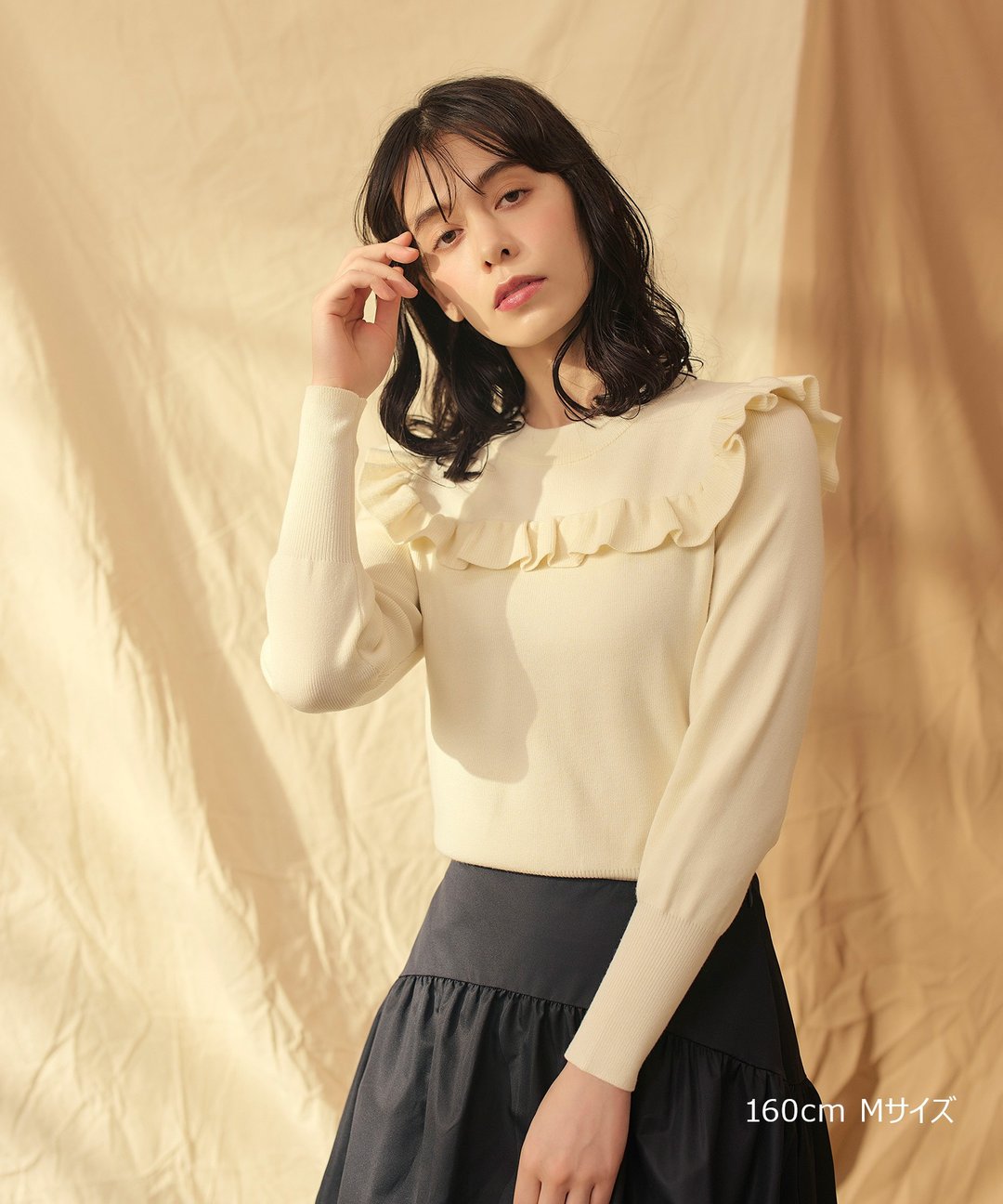 square frill knit lieulien - 女装针织衫/毛衣 - 棉 粉红色