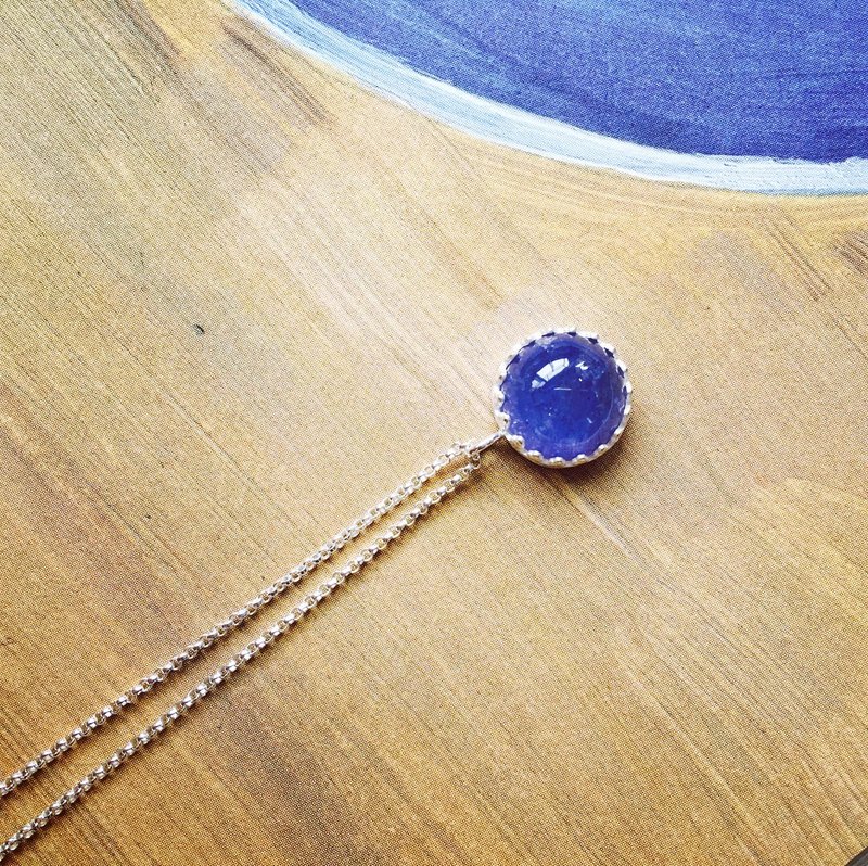 925纯银 靛色 沉稳的浪漫【 丹泉石项链 】 - 项链 - 半宝石 绿色