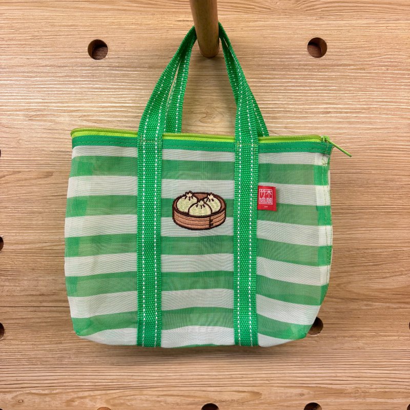 限量小笼包刺绣拉链棉袋1号 剩绿色 - 手提包/手提袋 - 塑料 绿色