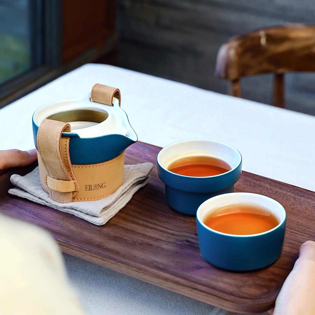 韵藏布包双享组(200ml) - 茶具/茶杯 - 陶 咖啡色