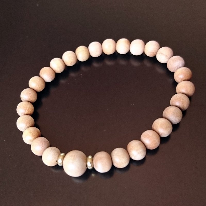 天然檀香木手串 - 6mm - S - 浅色款 - 手链/手环 - 木头 咖啡色