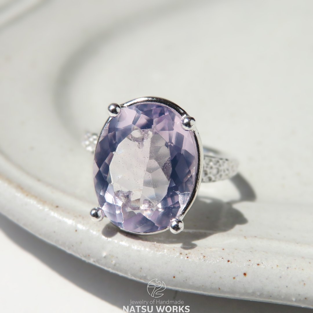 薰衣草石英 戒指 / Lavender Quartz Ring - 戒指 - 宝石 粉红色