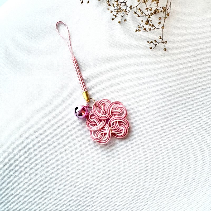 【日本传统】水引樱花吊饰．日式小物．适用于包包等 - 吊饰 - 丝．绢 粉红色