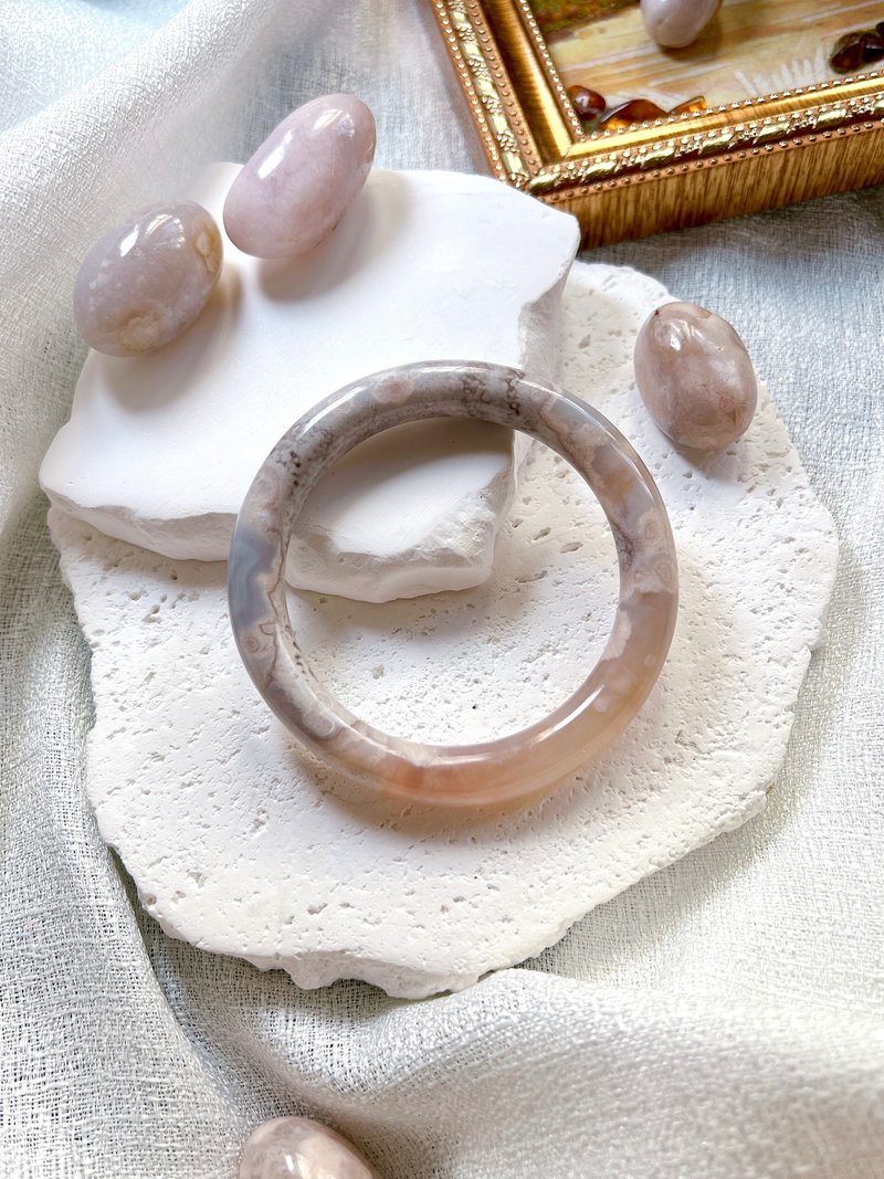 【福袋】II 月樱绽放 中秋限定 樱花玛瑙手镯 x 能量滚石 - 手链/手环 - 水晶 粉红色