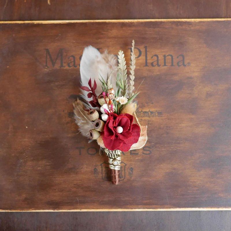 黑法师│复古典雅款胸花XII 新郎胸花 主婚人胸花 - 胸花/手腕花 - 其他材质 多色