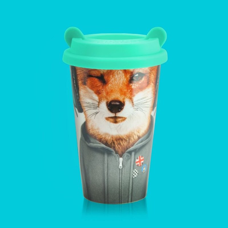 英国 Mustard 双层隔热陶瓷杯 - 狐狸飞行员 - 咖啡杯/马克杯 - 陶 多色