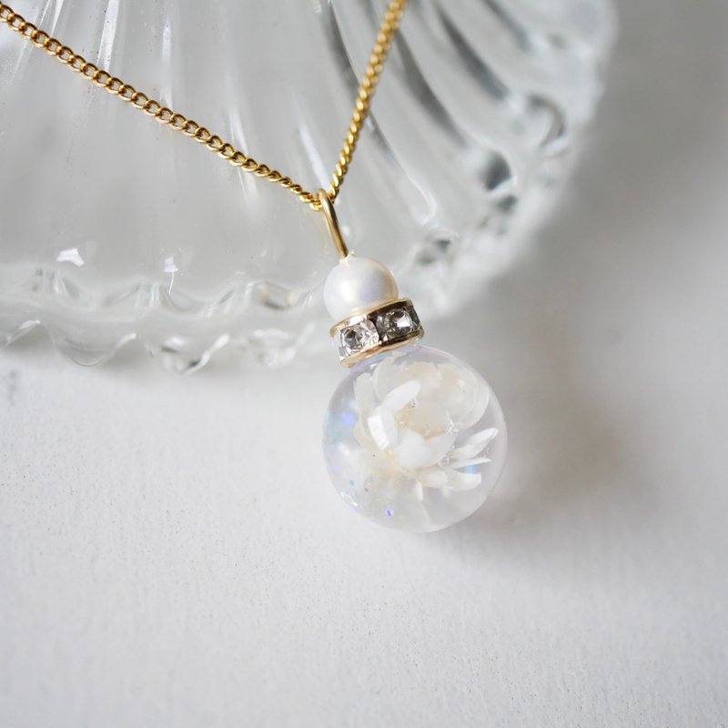Snow Perfume Flower Jewelry 项链 - 项链 - 树脂 白色