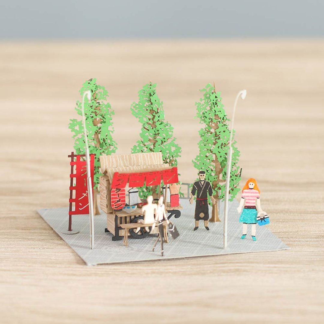 屋台 FingerART纸艺术模型 连展示盒 日本文化系列 (SJ-523) - 木工/竹艺/纸艺 - 其他材质 红色
