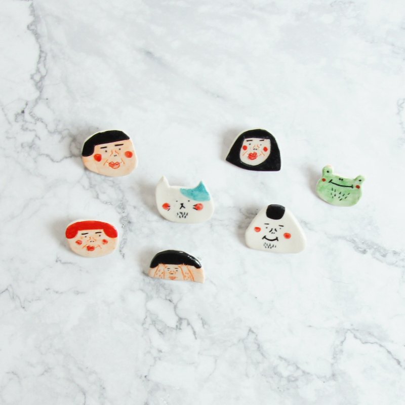 陶瓷安全别针-大头款 - 胸针 - 瓷 白色