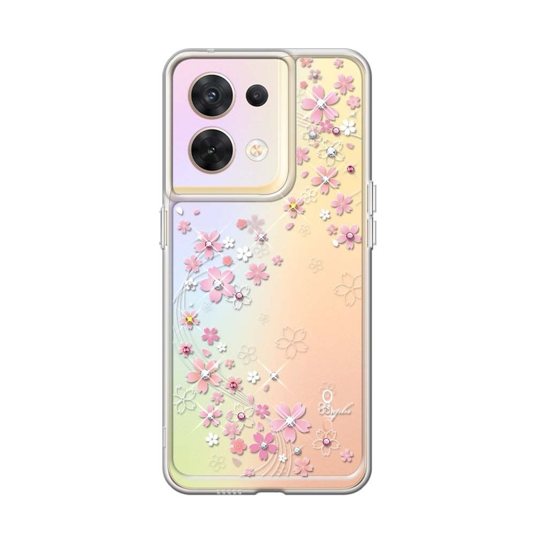 apbs OPPO Reno 8/10 Pro 防震双料水晶彩钻手机壳-天籁之樱 - 手机壳/手机套 - 其他材质 多色