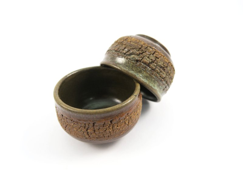 添兴窑/樟香品茗杯 2入 - 茶具/茶杯 - 陶 咖啡色