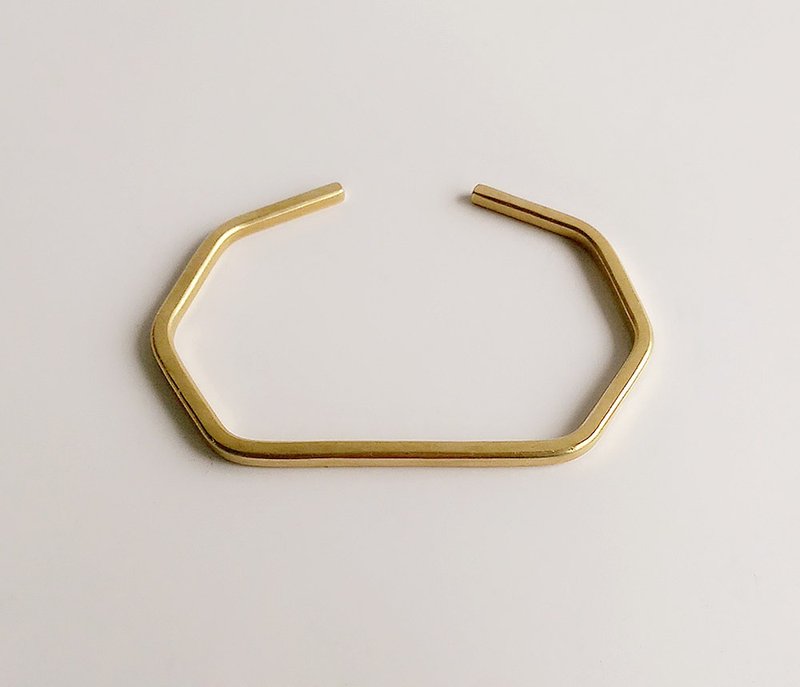  原色 手作 黄铜 角面 个性 手环 - 手链/手环 - 其他金属 金色
