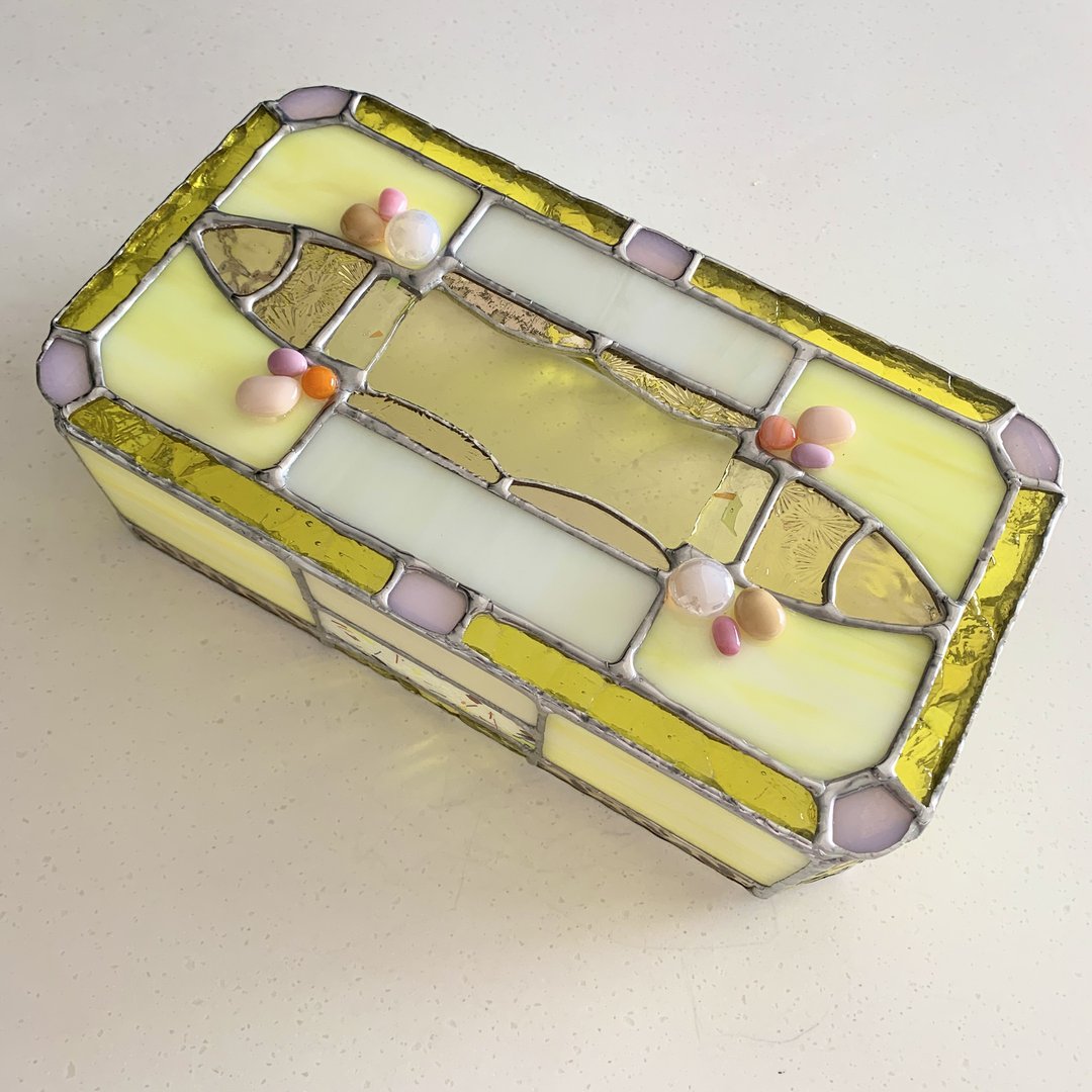 Tissue box case Lemon meringue - 纸巾盒 - 玻璃 黄色