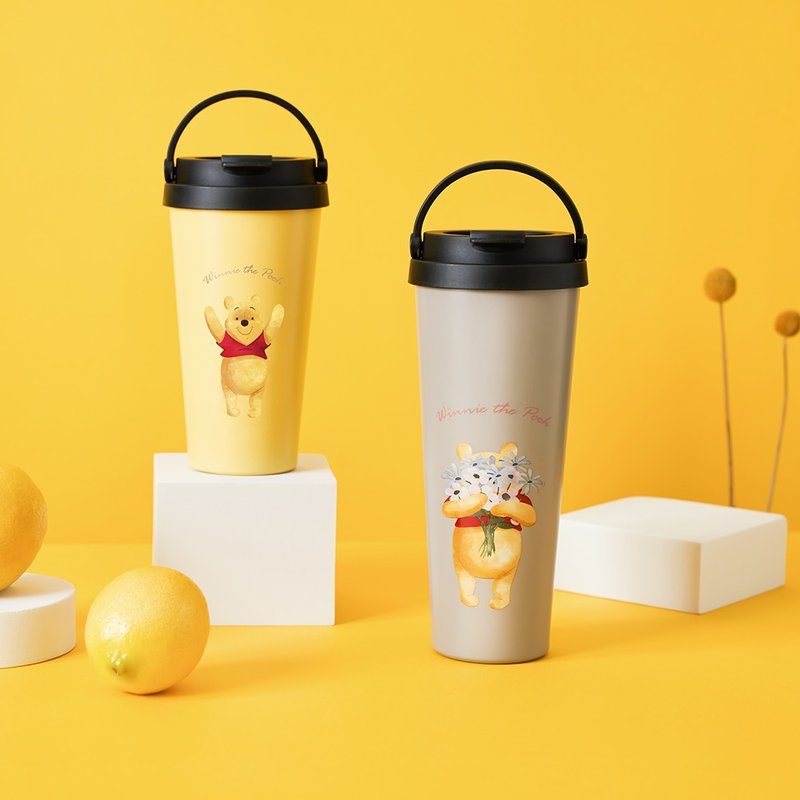 AURA 艾乐 -迪士尼维尼限定 轻量陶瓷易洁层提手杯700ML(米灰) - 保温瓶/保温杯 - 不锈钢 多色