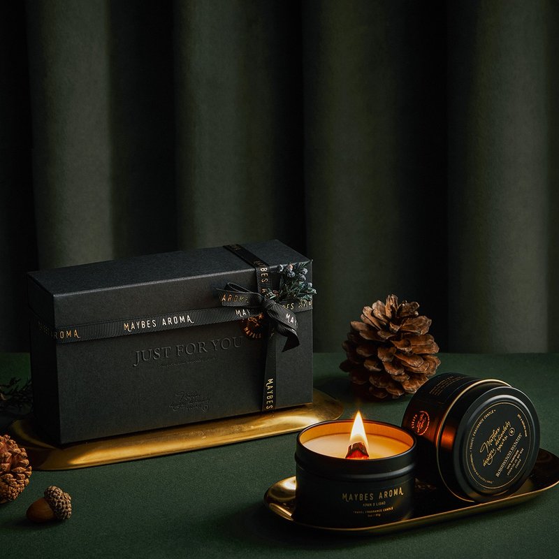 MAYBES / 圣诞限定 Just for you 旅行蜡烛礼盒 - 蜡烛/烛台 - 蜡 黑色