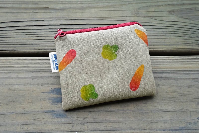 //任意装零钱包/田园风采//健康蔬菜 - 零钱包 - 棉．麻 黄色