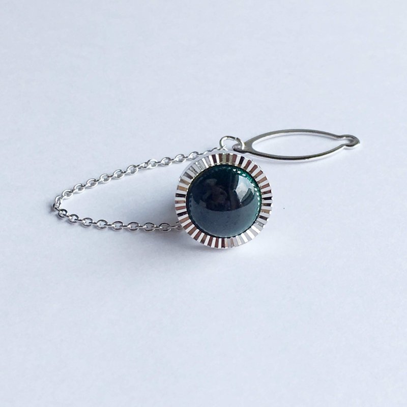 ダイヤカット【エメラルド Emerald】七宝焼のタイタック ラペルピン 純銀張七宝 - 领带/领带夹 - 其他材质 绿色
