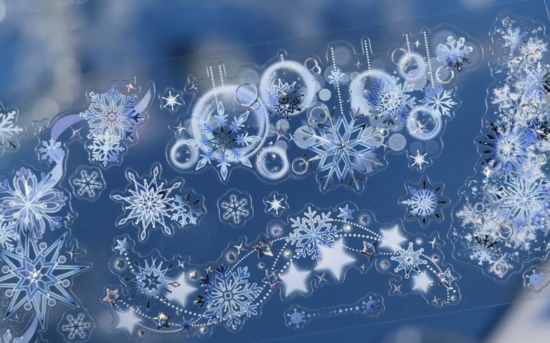 朝堇落雪 PET 纸胶带 贝壳光 5米卷 - 纸胶带 - 其他材质 蓝色