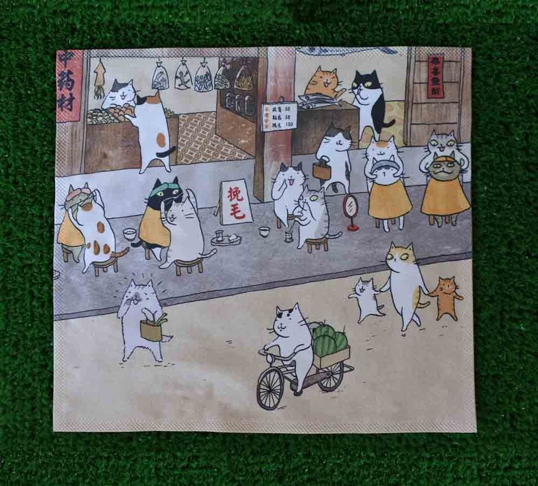 3猫小铺万用擦拭布~挽毛师(插画家:猫小姐) - 其他 - 聚酯纤维 