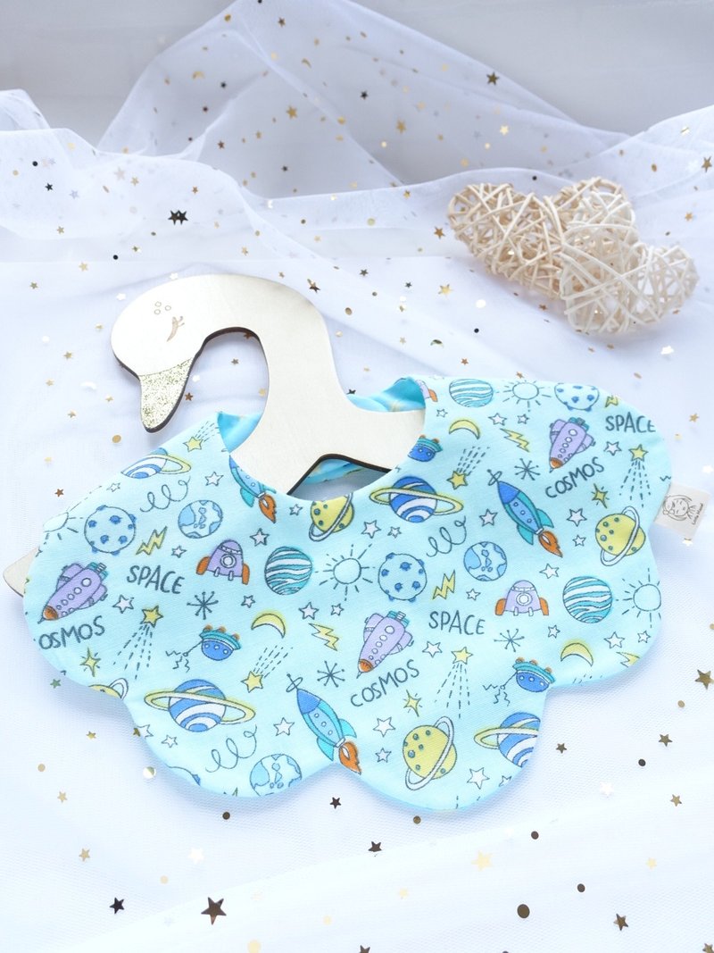 婴儿波浪形 围兜口水巾口水肩 - 太空世界 - 围嘴/口水巾 - 棉．麻 