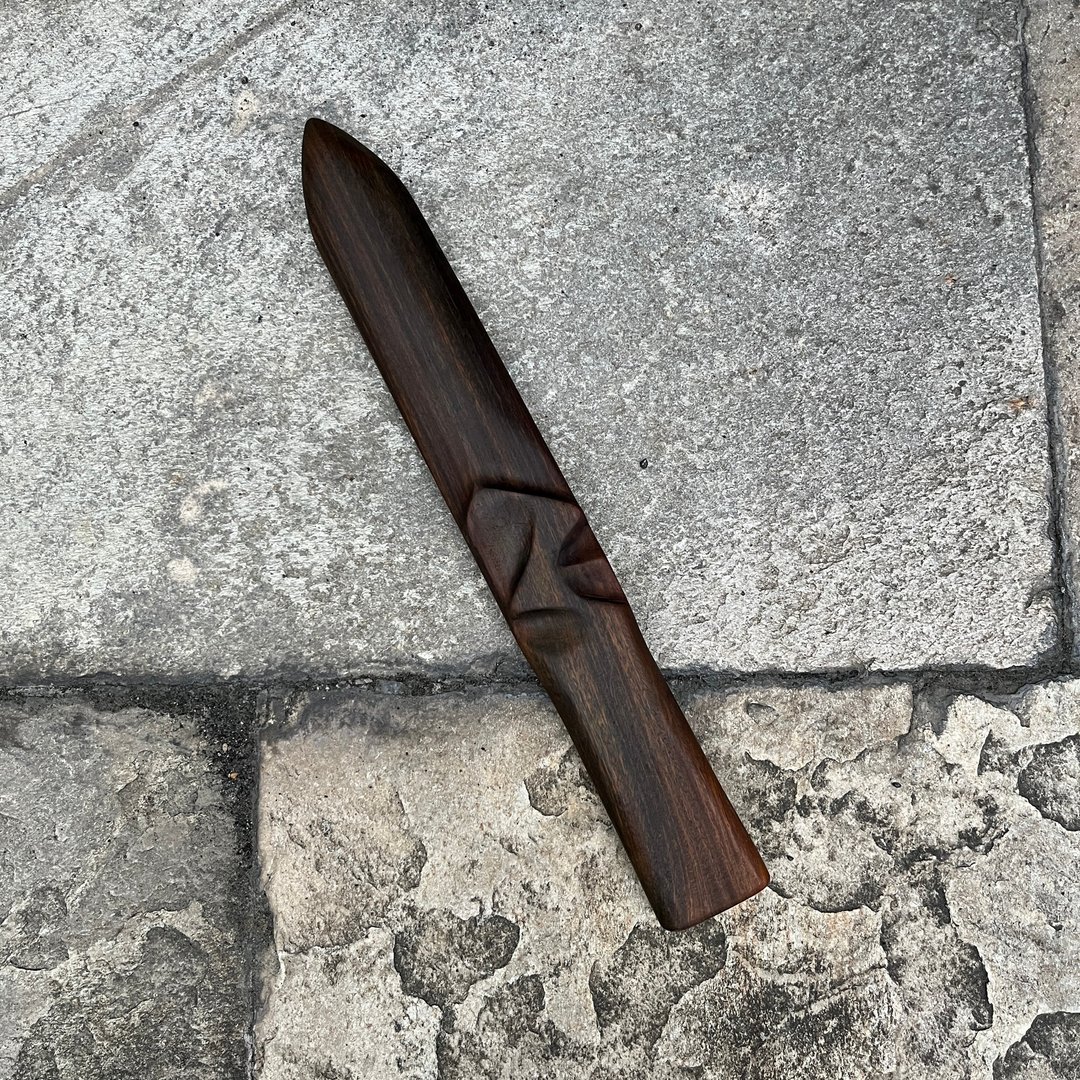 我贩剑　魔剑　宁毋学　绿檀收藏艺品　匕首 木刀 小刀　妖刀纸镇 - 摆饰 - 木头 绿色