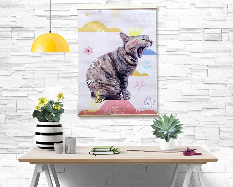 定制化 挂画 木杆画 木轴海报 木杆挂画 订做 情侣 宠物 订制礼物 - 海报/装饰画/版画 - 其他材质 