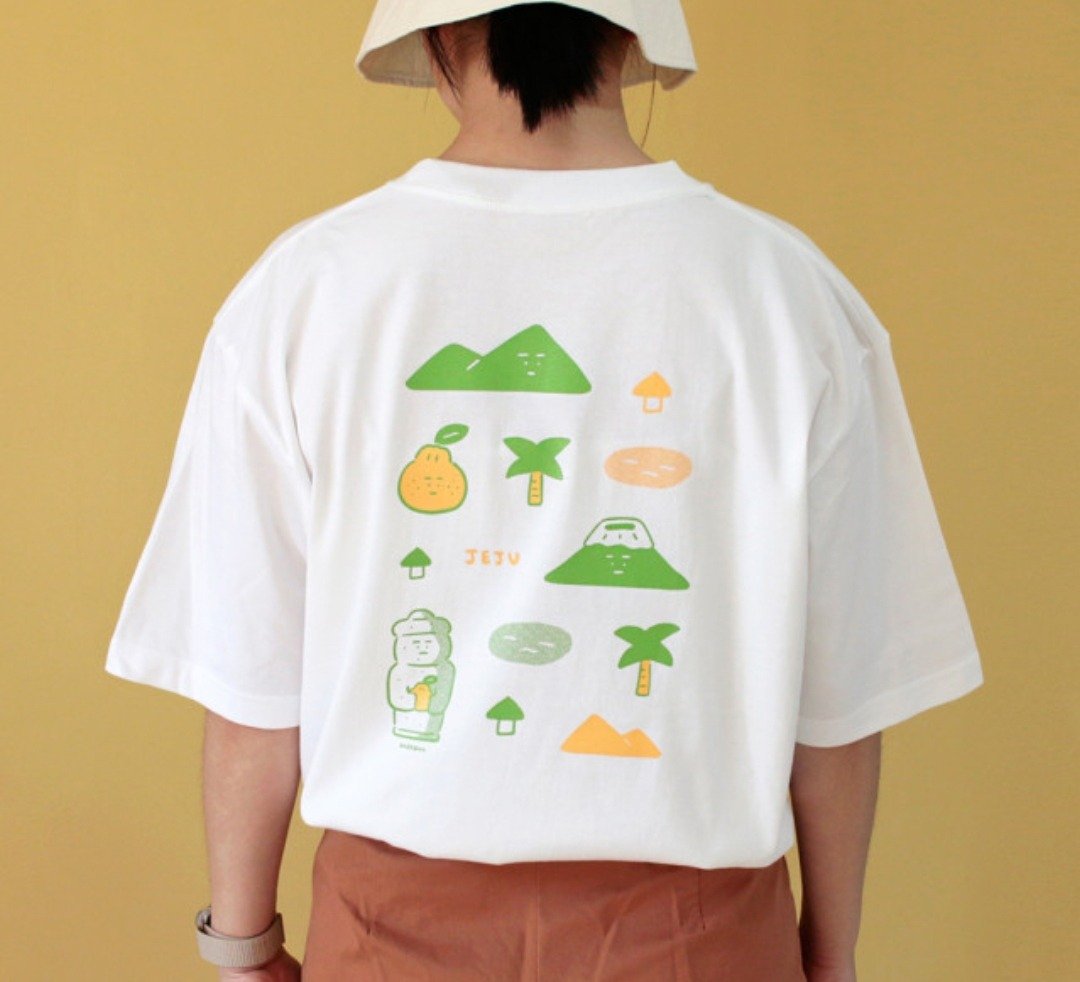 Baek Ban  T Shirt  夏日的济州岛 M号 - 中性连帽卫衣/T 恤 - 棉．麻 白色