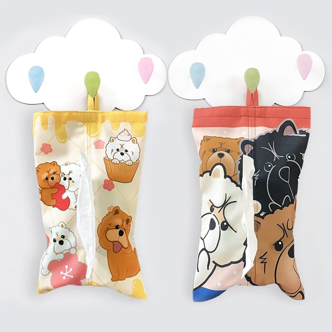 松狮犬面纸套 松狮 车用面纸袋 吊挂面纸套 - 摆饰 - 聚酯纤维 