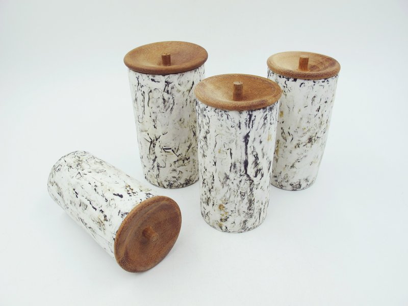 大理石纹茶仓 - 茶具/茶杯 - 陶 