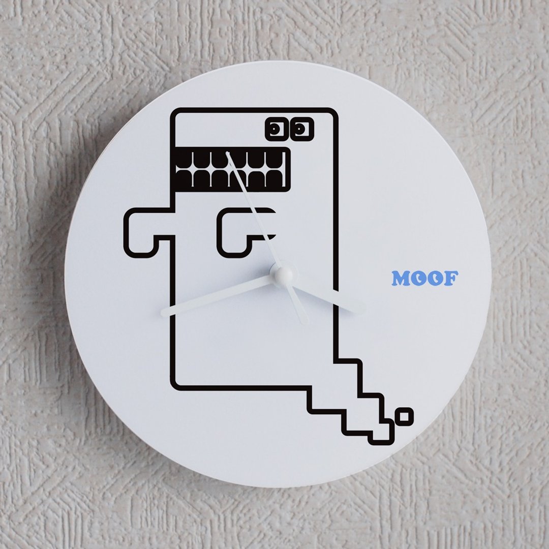 MOOF Wall Clock Ghost Ghost Okeoke Clock Illustration Wall Clock Humorous Simple Design - 时钟/闹钟 - 塑料 黑色