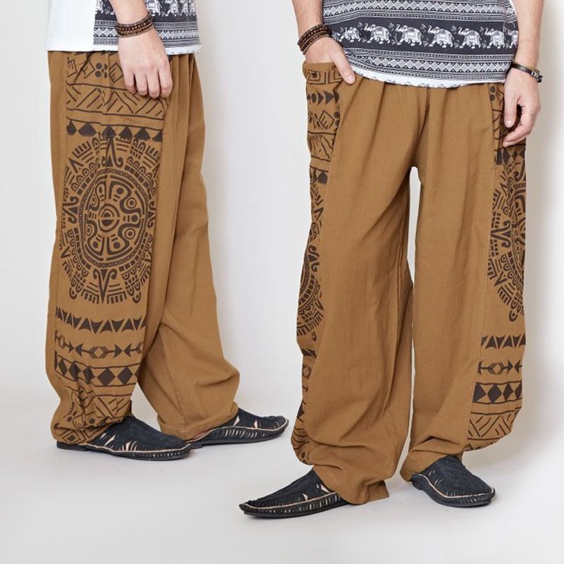 【热门预购】神秘部落意象印花宽松特色长裤(3色)TXX-5616 - 中性裤装 - 其他材质 多色