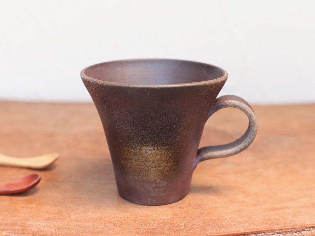 Bizen ware coffee cup (medium) c1-081 - 咖啡杯/马克杯 - 陶 咖啡色