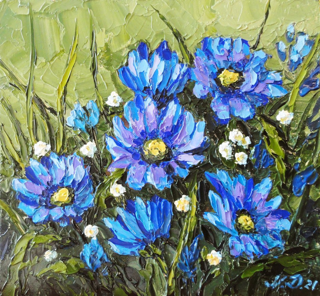 菊花画花卉原创艺术小油画花卉艺术品 - 海报/装饰画/版画 - 其他材质 多色