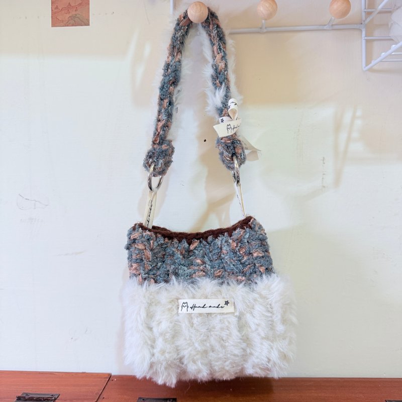 手作手混线迷你豆腐包包 - 手提包/手提袋 - 棉．麻 多色