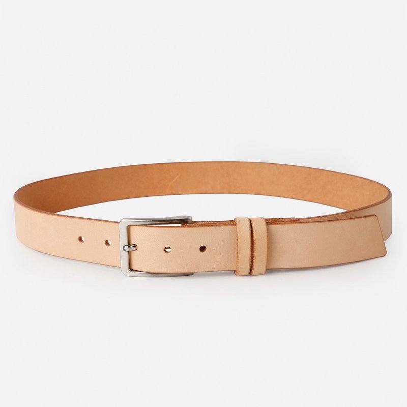 匠线LINE ARTISANAL手工皮带 植鞣革头层牛皮真皮男士针扣腰带 - 皮带/腰带 - 真皮 金色